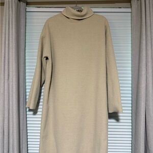 Zara Tan Turtleneck Sweater Dress